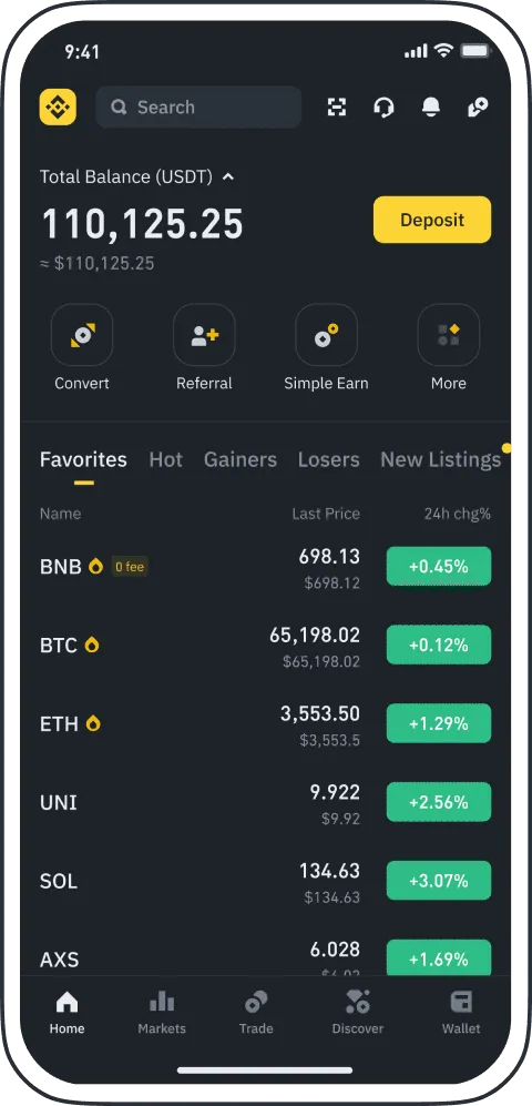 币安(Binance)交易所官网APP下载-交易所APP界面